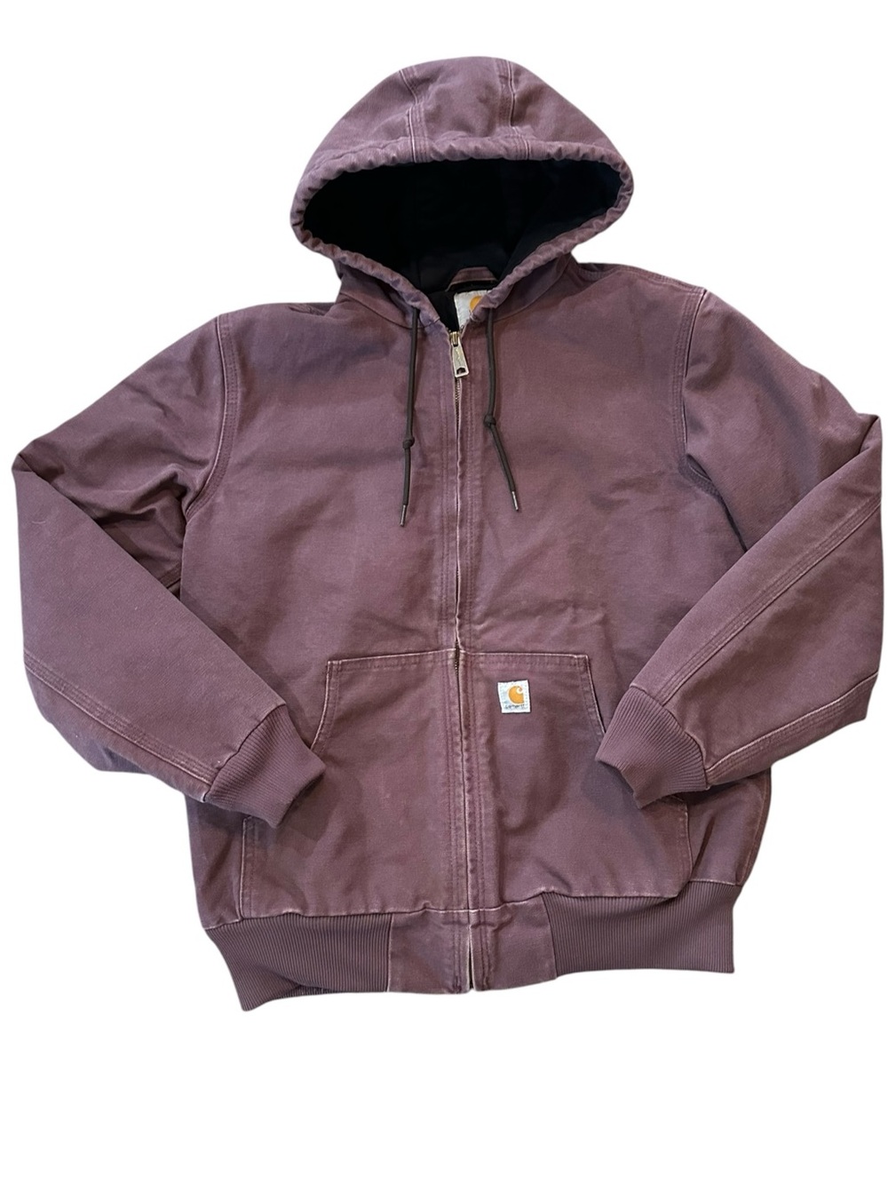 CARHARTT WJ130-DPM purple/dusty plum 100% cotton lined canvas hooded jacket S